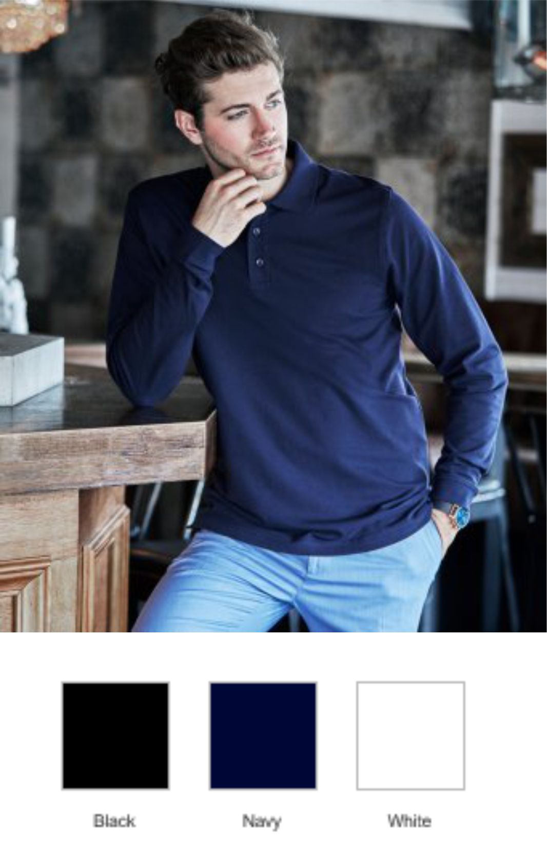 Tee Jays T1406 Luxury Stretch Long Sleeve Polo Shirt
